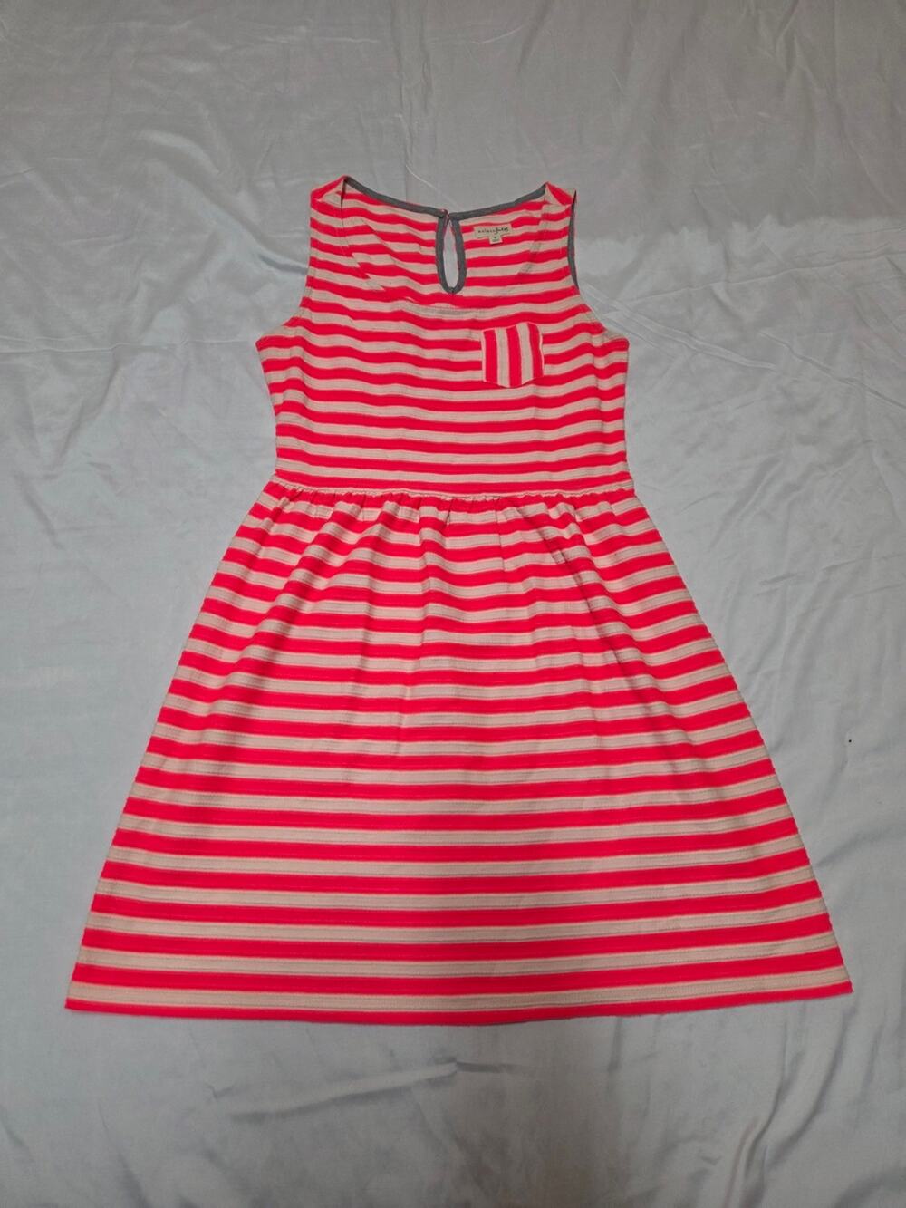 Maison Jules Pink & White Striped Sleeveless Dress